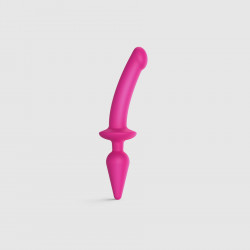 Анальна пробка з дилдо 2в1 Strap-On-Me SWITCH PLUG-IN DILDO Fuchsia L, діаметр 4,5/3,4 см