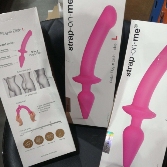 Анальна пробка з дилдо Strap-On-Me SWITCH PLUG-IN SEMI-REALISTIC DILDO FUCHSIA - L (м'ята упаковка) Анальна пробка з дилдо Strap-On-Me SWITCH PLUG-IN SEMI-REALISTIC DILDO FUCHSIA - L (м'ята упаковка)