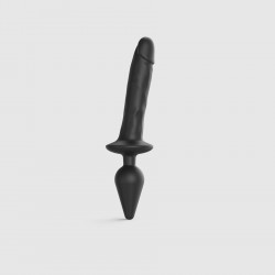 Анальна пробка з дилдо 2в1 Strap-On-Me SWITCH PLUG-IN REALISTIC DILDO Black XXL, діаметр 5,2/3,9 см