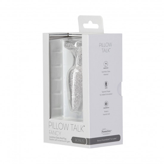 Скляна анальна пробка Pillow Talk Fancy Luxurious Glass Anal Plug, ⌀3,1см, віброкуля в подарунок Скляна анальна пробка Pillow Talk Fancy Luxurious Glass Anal Plug, ⌀3,1см, віброкуля в подарунок