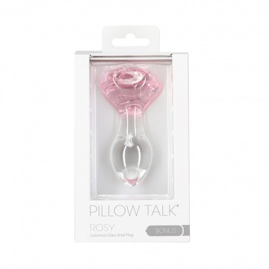 Скляна анальна пробка Pillow Talk Rosy Luxurious Glass Anal Plug, ⌀3,3 см, віброкуля в подарунок Скляна анальна пробка Pillow Talk Rosy Luxurious Glass Anal Plug, ⌀3,3 см, віброкуля в подарунок
