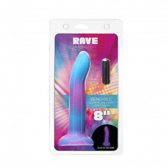 Фалоімітатор, що світиться в темряві, ADDICTION Rave 8″ Glow in the Dark Dildo Blue Purple, 20,3 см Фалоімітатор, що світиться в темряві, ADDICTION Rave 8″ Glow in the Dark Dildo Blue Purple, 20,3 см