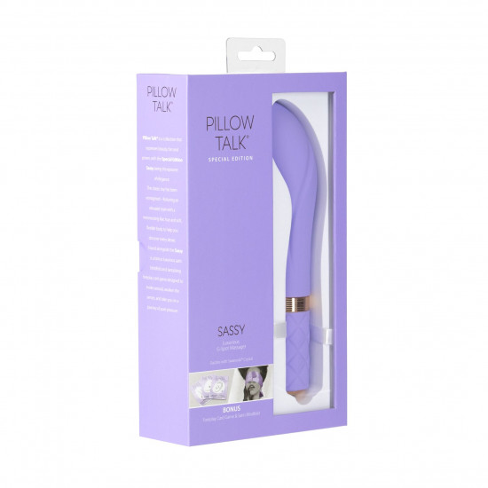Розкішний вібратор Pillow Talk Sassy Purple Special Edition, Сваровскі, пов’язка на очі+гра Розкішний вібратор Pillow Talk Sassy Purple Special Edition, Сваровскі, пов’язка на очі+гра
