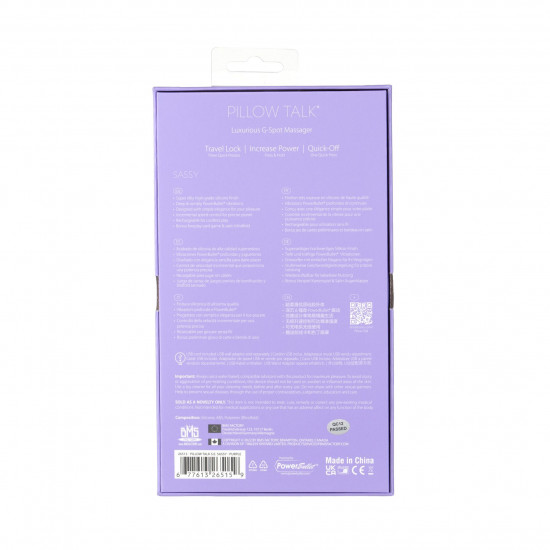 Розкішний вібратор Pillow Talk Sassy Purple Special Edition, Сваровскі, пов’язка на очі+гра Розкішний вібратор Pillow Talk Sassy Purple Special Edition, Сваровскі, пов’язка на очі+гра