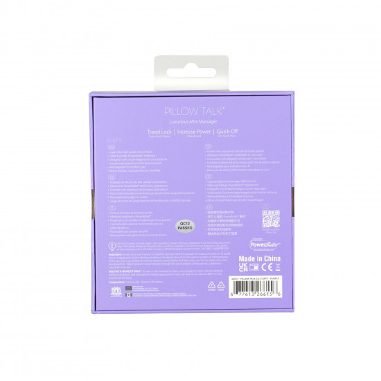 Розкішний вібратор Pillow Talk Flirty Purple Special Edition, Сваровскі, пов’язка на очі+гра Розкішний вібратор Pillow Talk Flirty Purple Special Edition, Сваровскі, пов’язка на очі+гра