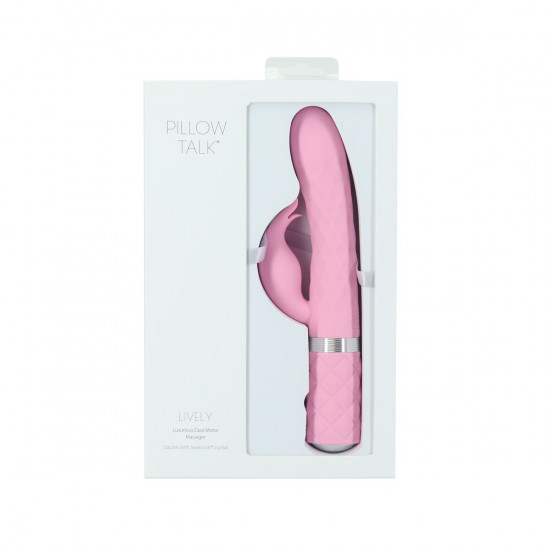 Розкішний кролик з ротацією та вібрацією Pillow Talk Lively Pink, кристал Сваровскі, потрійний відро Розкішний кролик з ротацією та вібрацією Pillow Talk Lively Pink, кристал Сваровскі, потрійний відро