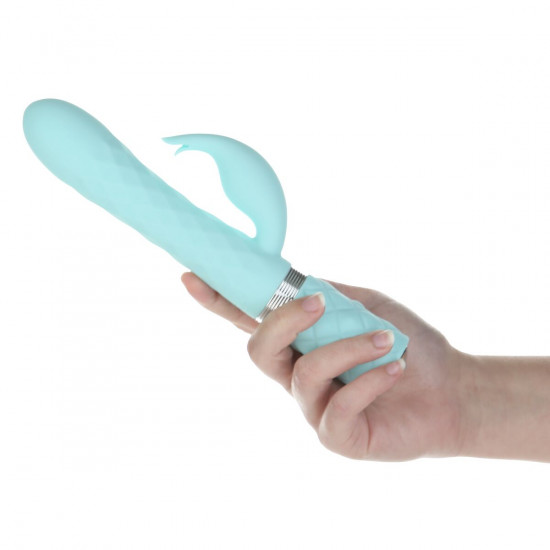 Розкішний кролик з ротацією та вібрацією Pillow Talk Lively Teal, кристал Сваровскі, потрійний відро Розкішний кролик з ротацією та вібрацією Pillow Talk Lively Teal, кристал Сваровскі, потрійний відро