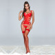 Корсет JSY "Вірджині" з мокрим ефектом One Size Red: ажурний декор, пажі, трусики, панчохи Корсет JSY "Вірджині" з мокрим ефектом One Size Red: ажурний декор, пажі, трусики, панчохи