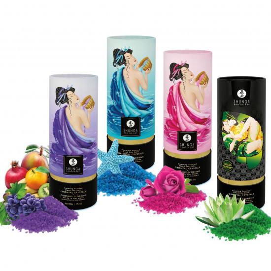 Пінлива сіль для ванни Shunga Dead Sea salt Oriental Crystals — Rose Petal (500 г), сіль Мертвого мо Пінлива сіль для ванни Shunga Dead Sea salt Oriental Crystals — Rose Petal (500 г), сіль Мертвого мо