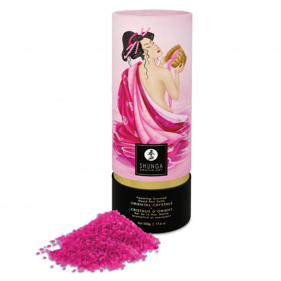 Пінлива сіль для ванни Shunga Dead Sea salt Oriental Crystals — Rose Petal (500 г), сіль Мертвого мо Пінлива сіль для ванни Shunga Dead Sea salt Oriental Crystals — Rose Petal (500 г), сіль Мертвого мо