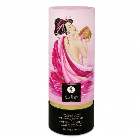 Пінлива сіль для ванни Shunga Dead Sea salt Oriental Crystals — Rose Petal (500 г), сіль Мертвого мо Пінлива сіль для ванни Shunga Dead Sea salt Oriental Crystals — Rose Petal (500 г), сіль Мертвого мо