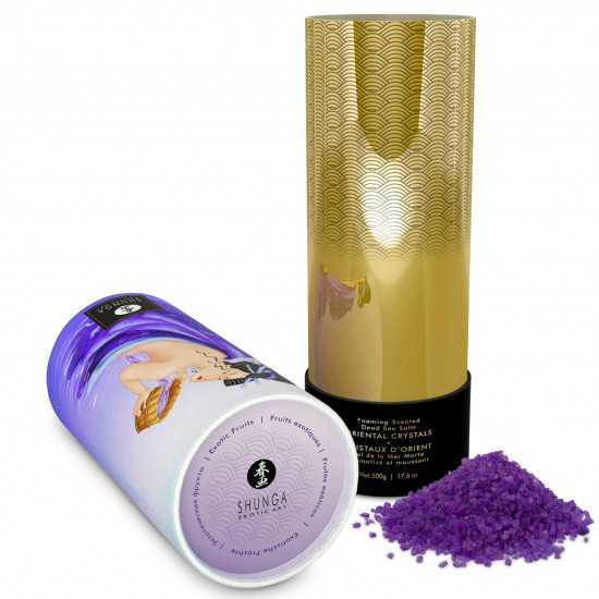 Пенящаяся соль для ванны Shunga Dead Sea salt Oriental Crystals — Exotic Fruits (500 г)