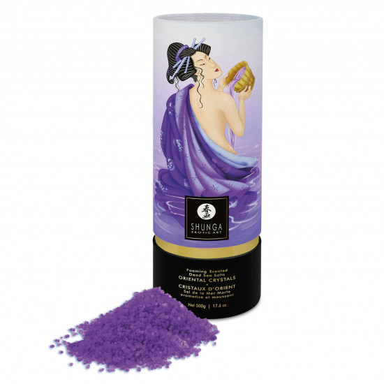 Пенящаяся соль для ванны Shunga Dead Sea salt Oriental Crystals — Exotic Fruits (500 г)