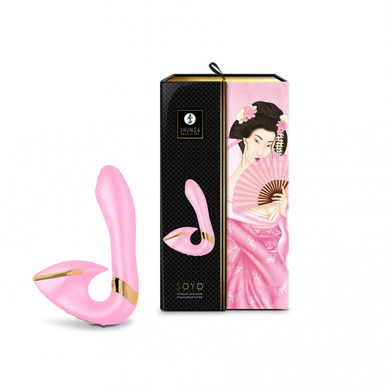 Вагінально-кліторальний вібратор Shunga Soyo Light Pink Вагінально-кліторальний вібратор Shunga Soyo Light Pink
