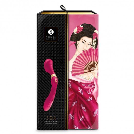 Вібромасажер Shunga Zoa Raspberry, двосторонній Вібромасажер Shunga Zoa Raspberry, двосторонній