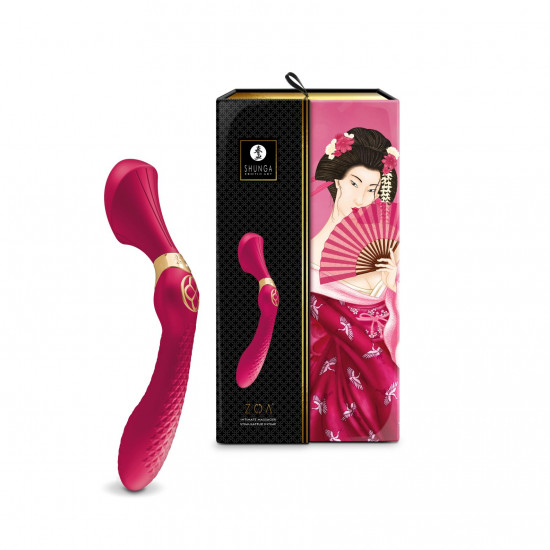 Вібромасажер Shunga Zoa Raspberry, двосторонній Вібромасажер Shunga Zoa Raspberry, двосторонній