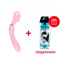 Вібромасажер Shunga Zoa Light Pink, двосторонній
