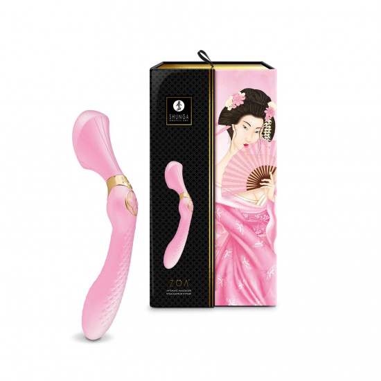 Вібромасажер Shunga Zoa Light Pink, двосторонній Вібромасажер Shunga Zoa Light Pink, двосторонній