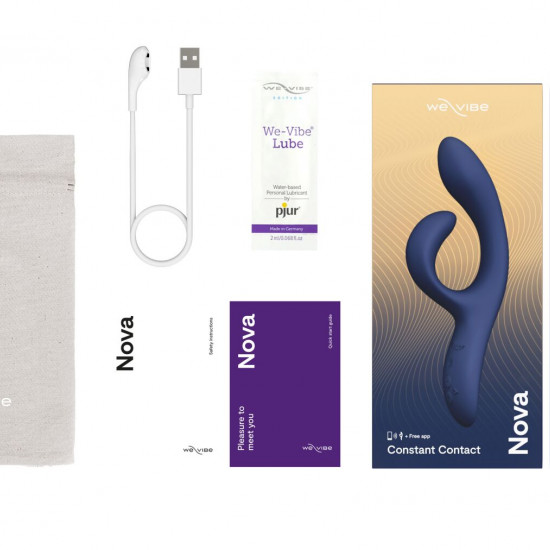 Смарт вібратор-кролик We-Vibe Nova Midnight Blue, ергономічний, регульований кут нахилу стовбура Смарт вібратор-кролик We-Vibe Nova Midnight Blue, ергономічний, регульований кут нахилу стовбура