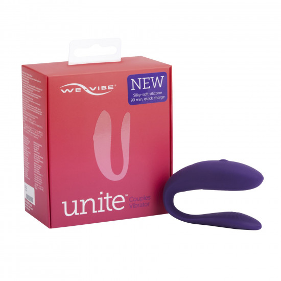 Недорогой вибратор для пар We-Vibe Unite Purple, однокнопочный пульт ДУ