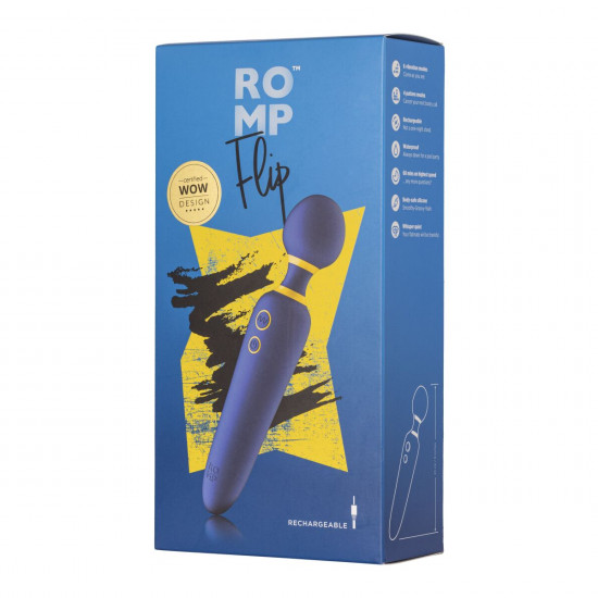 Вібромасажер Romp Flip, гнучка головка, 4 режими потужних вібрації, 6 інтенсивностей Вібромасажер Romp Flip, гнучка головка, 4 режими потужних вібрації, 6 інтенсивностей