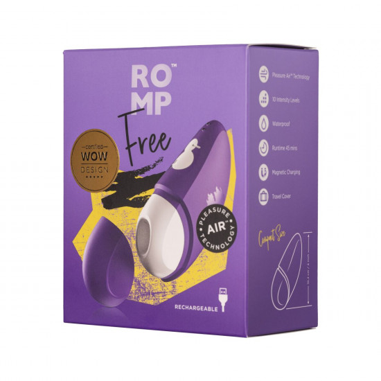 Вакуумний кліторальний стимулятор Romp Free, дорожній чохол, 10 рівнів інтенсивності Вакуумний кліторальний стимулятор Romp Free, дорожній чохол, 10 рівнів інтенсивності