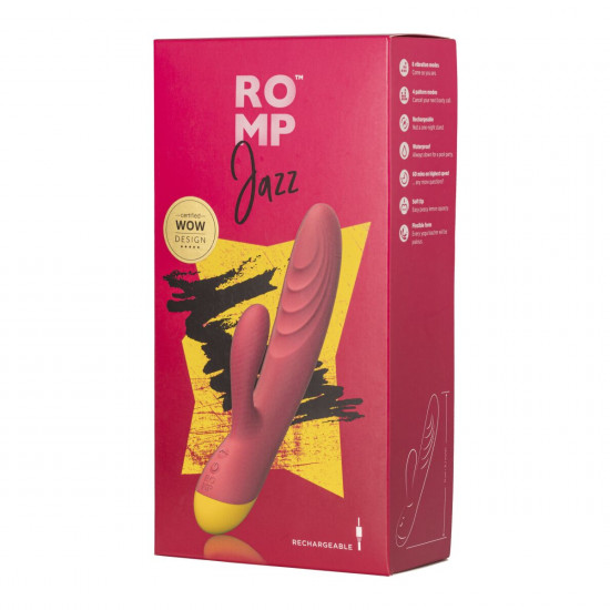 Вібратор-кролик Romp Jazz, гнучкий, особливо м’яка головка, 10 варіантів стимуляції Вібратор-кролик Romp Jazz, гнучкий, особливо м’яка головка, 10 варіантів стимуляції