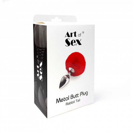 Металевий анальний затор М Art of Sex - Metal Butt plug Rabbit Tail, Чорний Металевий анальний затор М Art of Sex - Metal Butt plug Rabbit Tail, Чорний
