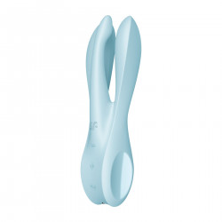 Кліторальний вібратор Satisfyer Threesome 1 Light Blue з трьома гнучкими пальчиками
