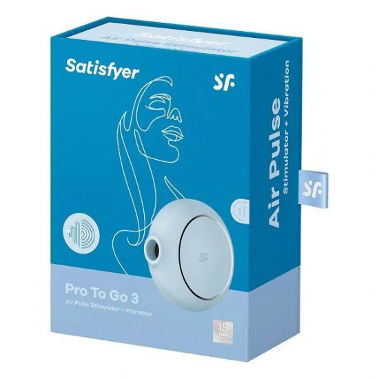 Вакуумний стимулятор із вібрацією Satisfyer Pro To Go 3 Blue Вакуумний стимулятор із вібрацією Satisfyer Pro To Go 3 Blue