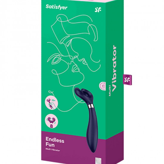 Вібратор для пар Satisfyer Endless Fun Blue, три мотори, багатофункціональний Вібратор для пар Satisfyer Endless Fun Blue, три мотори, багатофункціональний