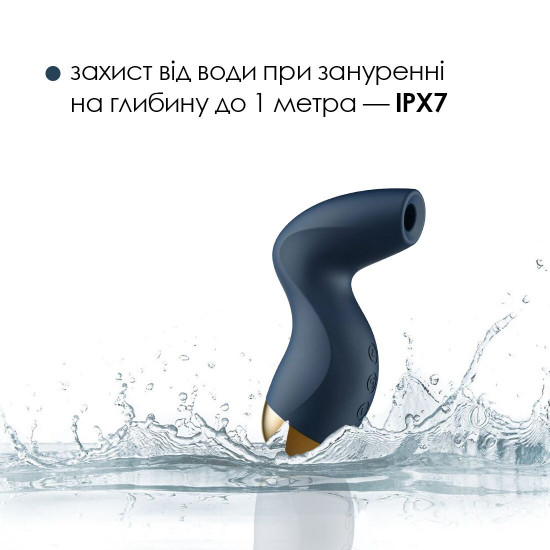Вакуумний кліторальний стимулятор Svakom Pulse Pure Navy Blue, 5 режимів, 5 інтенсивностей у кожному Вакуумний кліторальний стимулятор Svakom Pulse Pure Navy Blue, 5 режимів, 5 інтенсивностей у кожному
