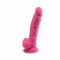 Фалоімітатор SilexD Johnny Pink Glow in the dark, двошаровий, силікон+Silexpan, діаметр 3,5см