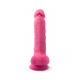 Фаллоимитатор SilexD Johnny Pink Glow in the dark, двухслойный, силикон+Silexpan, диаметр 3,5см