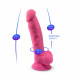 Фаллоимитатор SilexD Johnny Pink Glow in the dark, двухслойный, силикон+Silexpan, диаметр 3,5см