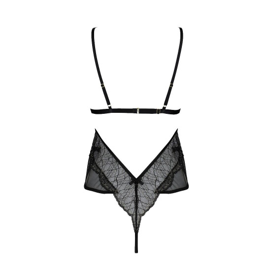 Боді Passion Amberly Body 4XL/5XL black, асиметричний крій, мереживний ліф, золота нитка Боді Passion Amberly Body 4XL/5XL black, асиметричний крій, мереживний ліф, золота нитка