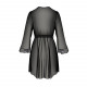 Пеньюар Passion Amberly Peignoir 4XL/5XL black, ажурні декольте та манжети, широкі рукави Пеньюар Passion Amberly Peignoir 4XL/5XL black, ажурні декольте та манжети, широкі рукави