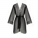 Пеньюар Passion Amberly Peignoir 4XL/5XL black, ажурні декольте та манжети, широкі рукави Пеньюар Passion Amberly Peignoir 4XL/5XL black, ажурні декольте та манжети, широкі рукави