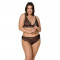 Комплект білизни Passion AMBERLY SET 4XL/5XL black, ліф, трусики бразиліана, люрексова нитка