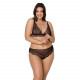 Комплект білизни Passion Amberly Set 4XL/5XL black, ліф, трусики бразиліана, люрексова нитка Комплект білизни Passion Amberly Set 4XL/5XL black, ліф, трусики бразиліана, люрексова нитка