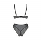 Комплект білизни Passion Amberly Set 4XL/5XL black, ліф, трусики бразиліана, люрексова нитка Комплект білизни Passion Amberly Set 4XL/5XL black, ліф, трусики бразиліана, люрексова нитка