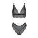 Комплект білизни Passion Amberly Set 4XL/5XL black, ліф, трусики бразиліана, люрексова нитка Комплект білизни Passion Amberly Set 4XL/5XL black, ліф, трусики бразиліана, люрексова нитка