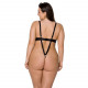 Боді з екошкіри Passion Celine Body 4XL/5XL black, з доступом, відкритий Боді з екошкіри Passion Celine Body 4XL/5XL black, з доступом, відкритий