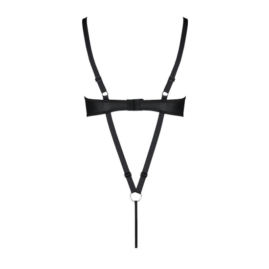Боді з екошкіри Passion Celine Body 4XL/5XL black, з доступом, відкритий Боді з екошкіри Passion Celine Body 4XL/5XL black, з доступом, відкритий