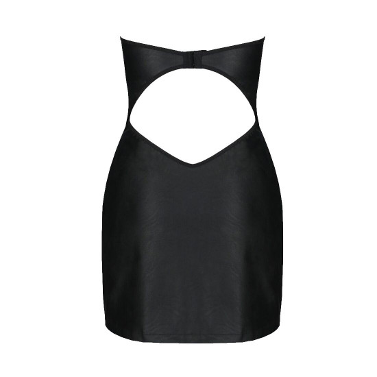 Мінісукня з екошкіри Passion Celine Chemise 6XL/7XL black, шнурівка, трусики в комплекті Мінісукня з екошкіри Passion Celine Chemise 6XL/7XL black, шнурівка, трусики в комплекті