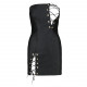 Мінісукня з екошкіри Passion Celine Chemise 6XL/7XL black, шнурівка, трусики в комплекті Мінісукня з екошкіри Passion Celine Chemise 6XL/7XL black, шнурівка, трусики в комплекті