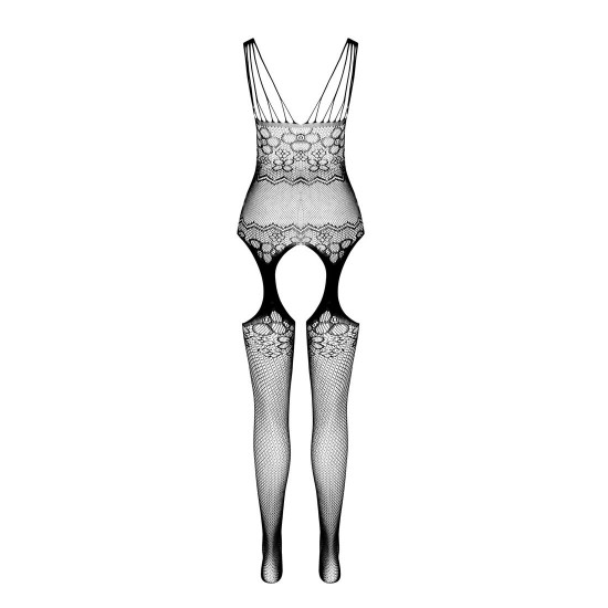Бодістокінг Passion ECO BS004 black, відкритий доступ, імітація підв’язок, квітковий декор Бодістокінг Passion ECO BS004 black, відкритий доступ, імітація підв’язок, квітковий декор