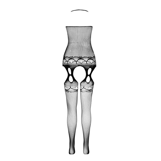 Бодістокінг Passion ECO BS006 black, з доступом, халтер, імітація підв’язок Бодістокінг Passion ECO BS006 black, з доступом, халтер, імітація підв’язок