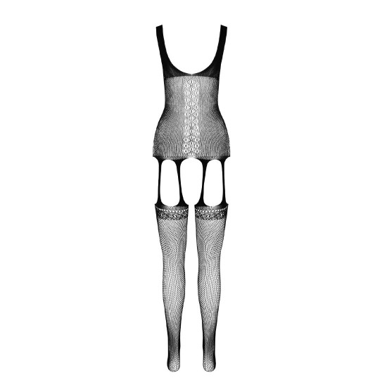 Бодістокінг Passion ECO BS007 black, з доступом, силуетний малюнок, імітація підв’язок Бодістокінг Passion ECO BS007 black, з доступом, силуетний малюнок, імітація підв’язок