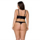 Комплект з екошкіри Passion Malwia Bikini 4XL/5XL black, з люверсами та ремінцями, бра, трусики Комплект з екошкіри Passion Malwia Bikini 4XL/5XL black, з люверсами та ремінцями, бра, трусики